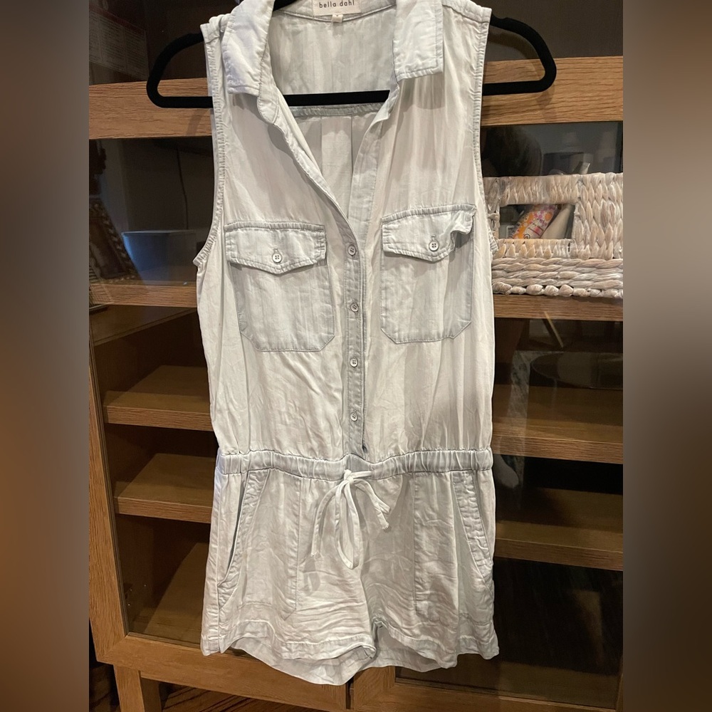 Bella Dahl Light Blue Button-Up romper